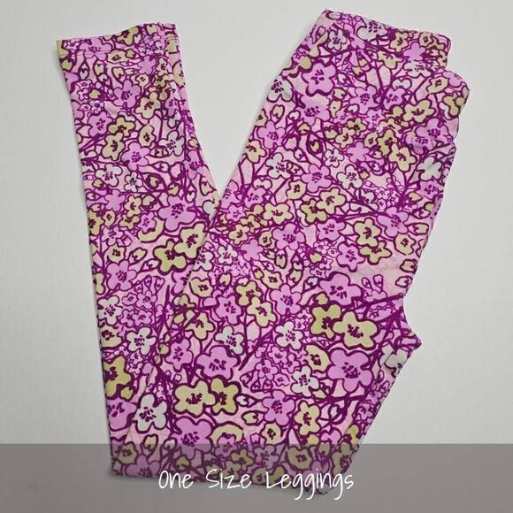 LuLaRoe OS Leggings One Size Floral NEW - Picture 1 of 1